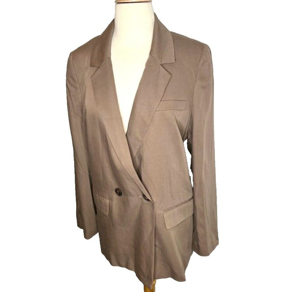 Madewell Womens $178 Drapeweave Caldwell Double-Breasted Blazer Brown XS NH328 - Picture 2 of 6